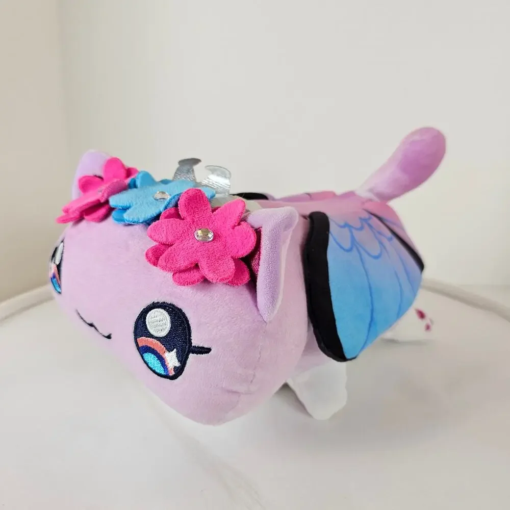 Kawaii Butterfly Unicorn Cat Plush Pillow Stuffed Animal 10” Soft Toy Purple